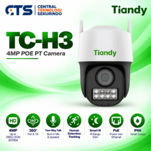 Kamera CCTV Tiandy TC-H3 4MP PoE – Outdoor PoE Color Maker PT Camera