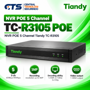 NVR POE 5 Channel Tiandy TC-R3105