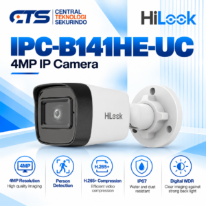 IP Kamera CCTV Hilook 4MP Fixed Bullet Network Camera IPC-B141HE-UC