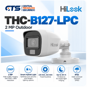 Kamera CCTV Hilook Dual Light Fixed Mini Bullet Camera THC-B127-LPC 2MP