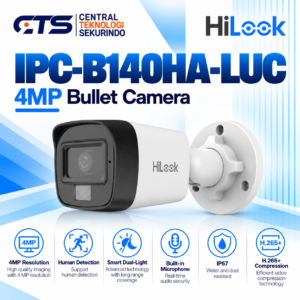 IP Kamera Hilook 4MP Smart Hybrid Light MD 2.0 Fixed Bullet Network Camera IPC-B140HA-LUC