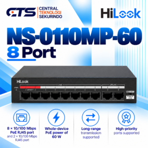 Switch POE Hilook NS-0110MP-60 8 Port Fast Ethernet Unmanaged